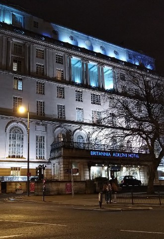 A view of the outside of The Adelphi Hotel in Liverpool