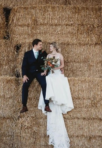 Hay bales perfect for wedding photos at Manor Farm Barns