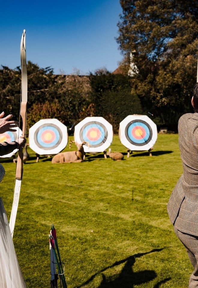 Archery set up at weddings