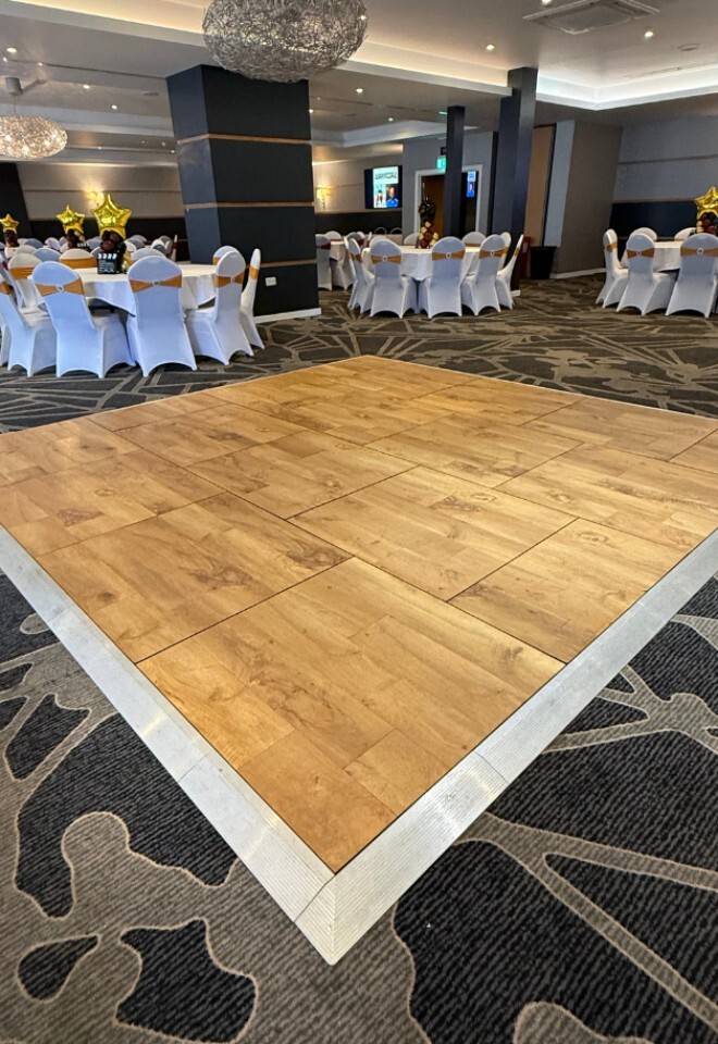Wood Effect dancefloor wedding