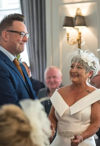Wedding ceremony at Coed Y Mwstwr Hotel, Bridgend