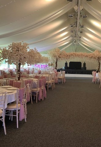 Large wedding in Marquee