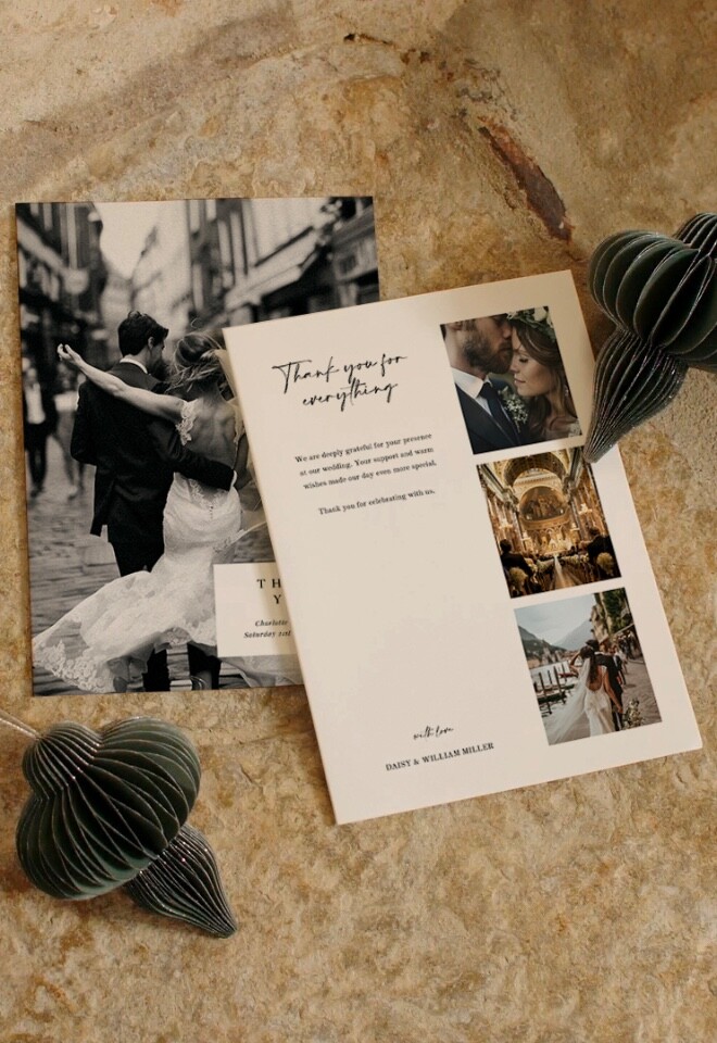 wedding thank you cards with photos