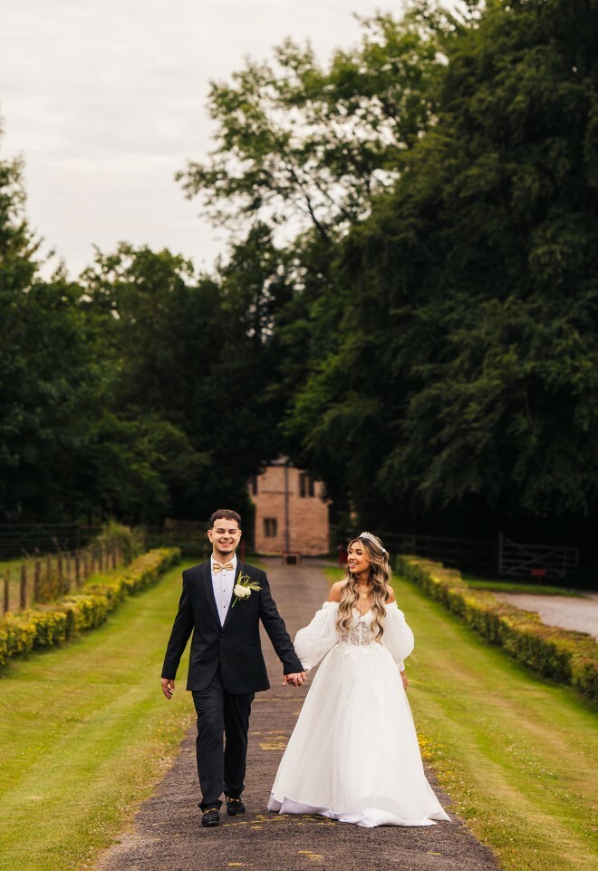 Couple walking in the grounds