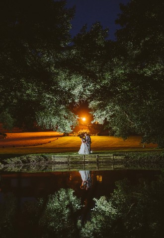 Leez Priory Wedding Photo at night