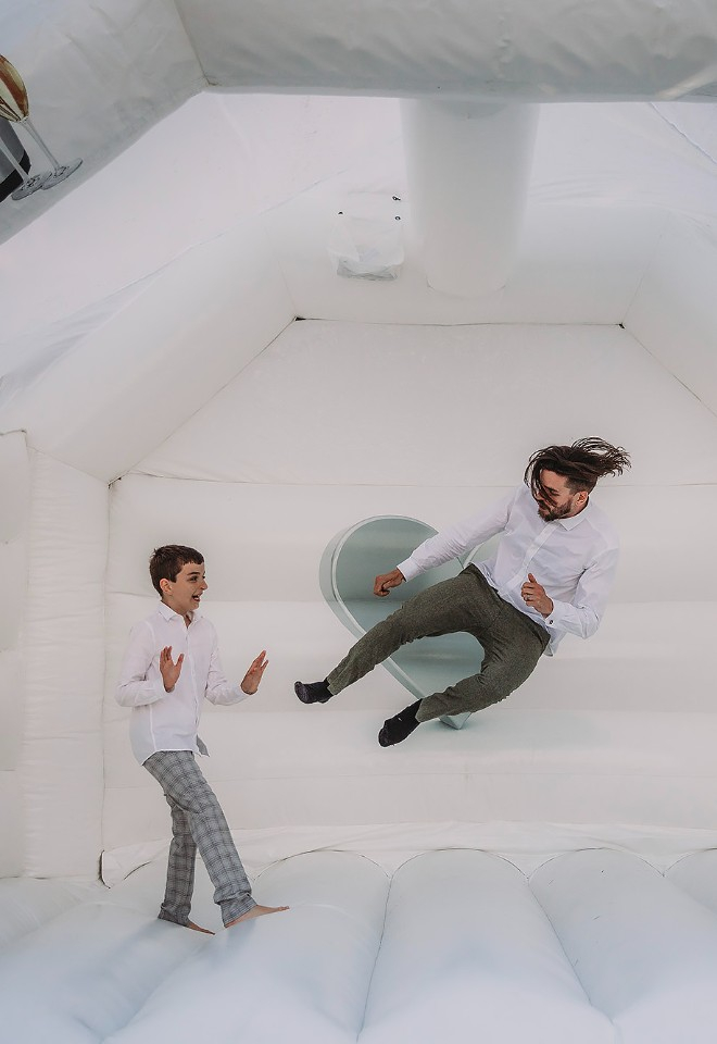 Kung fu groom and his son