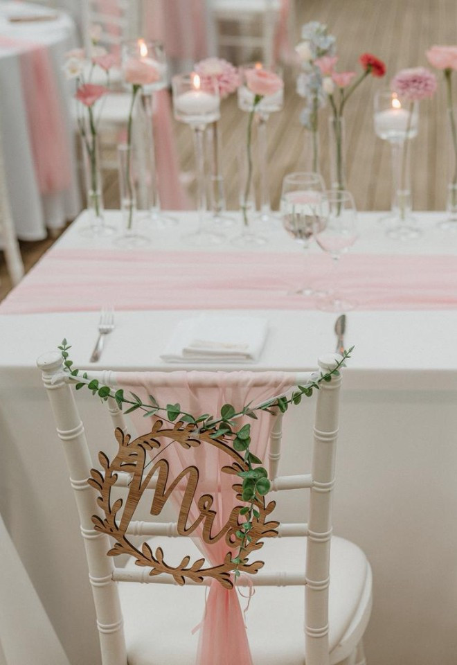 Wedding reception love table