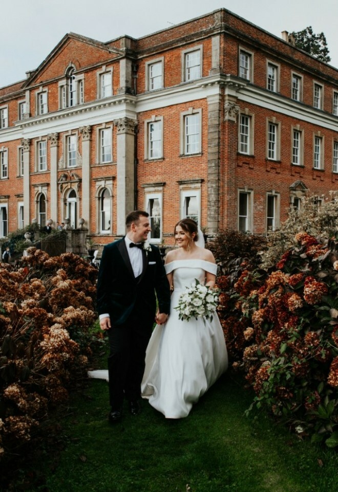 Couple outside venue