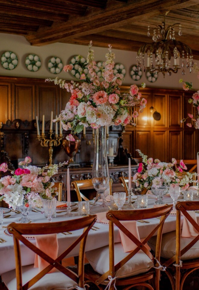 Your wedding dinner in the Battel Hall Dining Room on the Leeds Castle Estate