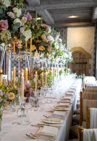 leeds castle wedding venue reception table 