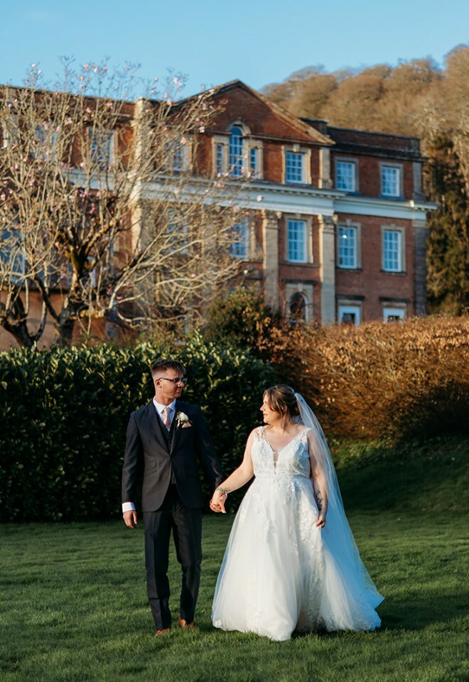 Couple in front of the venue