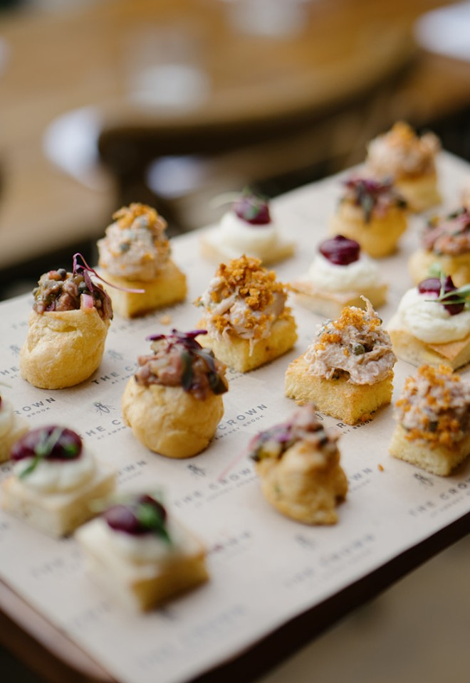 Canapes for wedding at wild thyme and honey