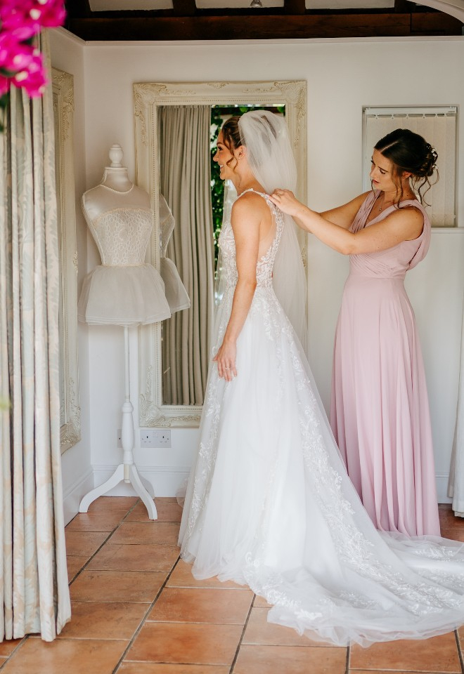 Getting ready room at High House Weddings in Essex