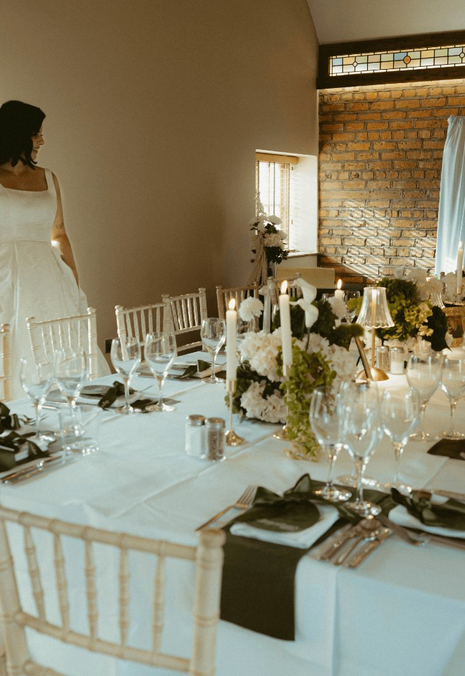 A first look at the beautifully styled wedding breakfast room