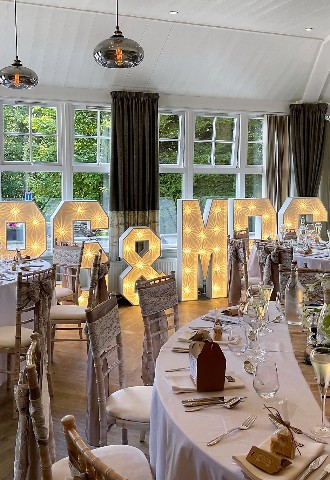 Light letters in Glen Logie Suite