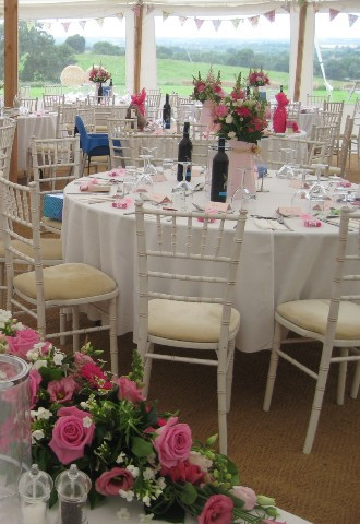 Marquee Wedding Breakfast at Home Farm Northamptonshire