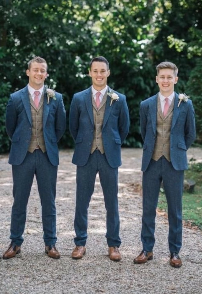 Dusty Pink Ties & Tweed Suits