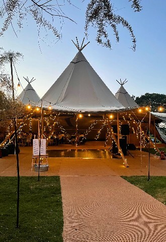 Wedding Tipi at Golden Hour by JAVA Tipis based in Herefordshire