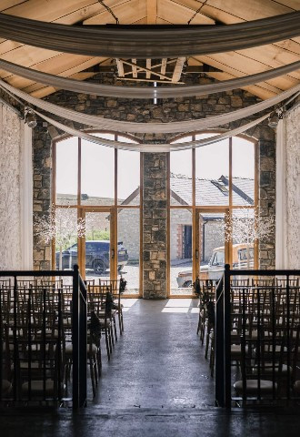 Wedding ceremony set up at Rosedew Farm, Vale of Glamorgan