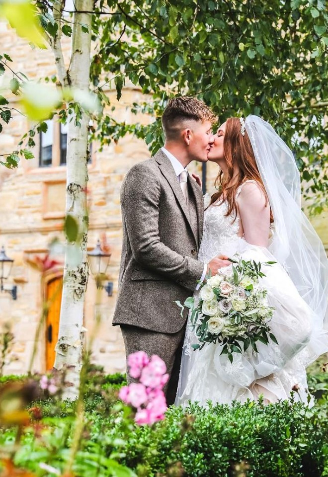 Stanley House Hotel bride & groom sharing a kiss now they have just married