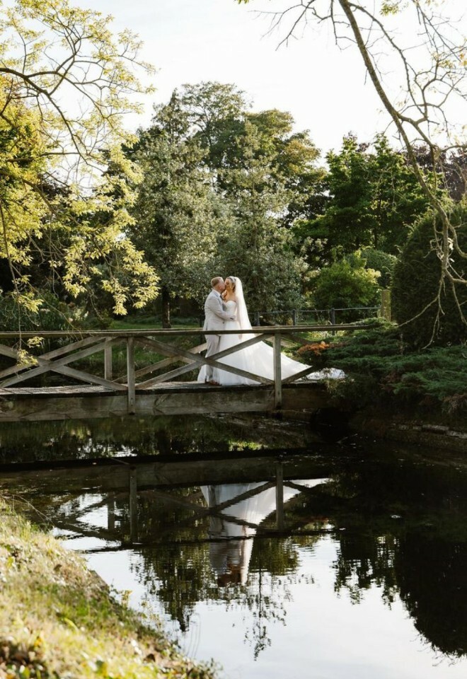 September wedding on the Foot Bridge over the Moat. Wedding Booking 5 Weeks Before the Wedding Date