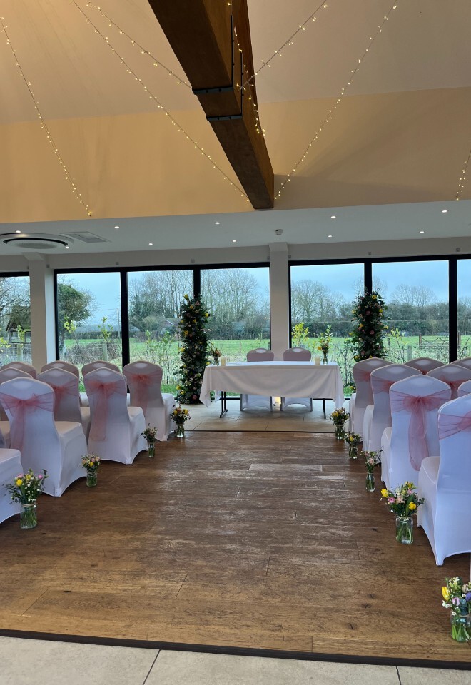 Ceremony in the Barn at The Clifden Arms Worminghall
