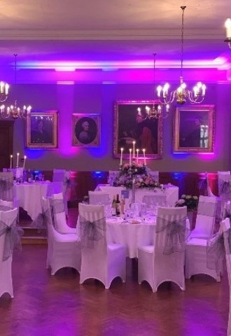 Mood Lighting For A Wedding At St Hildas College, Oxford