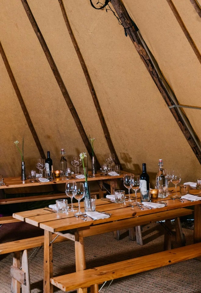 the beech house teepee set up