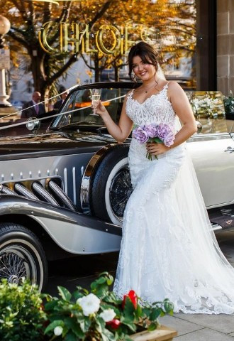 Wedding photos outside The Grand Hotel