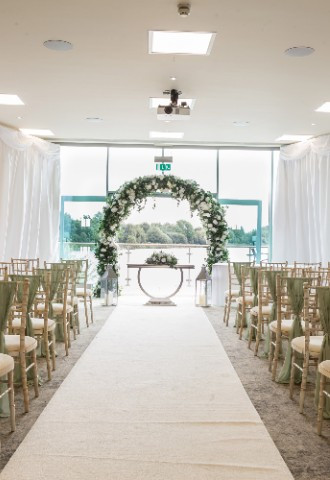 Ceremony set up in the Mallard Suite