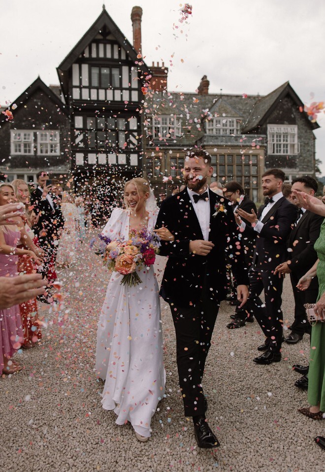 Confetti shot outside front door