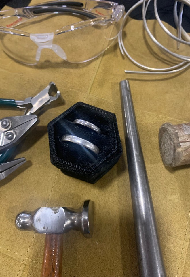 tools used to make the finished wedding rings
