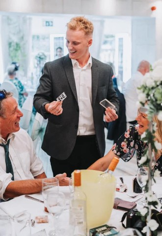 Ben smith performing for wedding guests