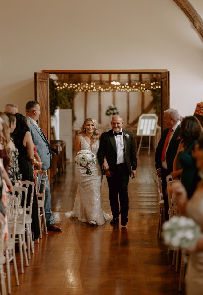 Bride walking down aisle 
