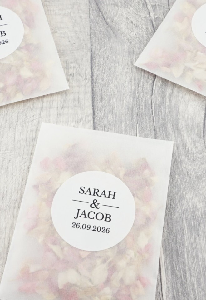 The Dried Petal Companys Glassine Confetti Envelopes Personalised The Big Day