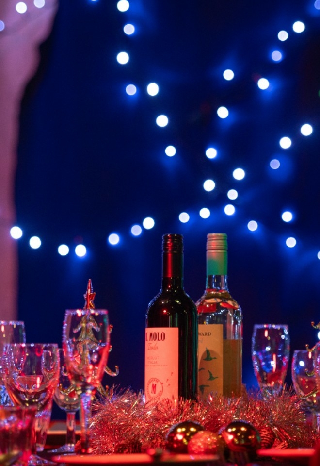 Whispering Wood Glasses on Table