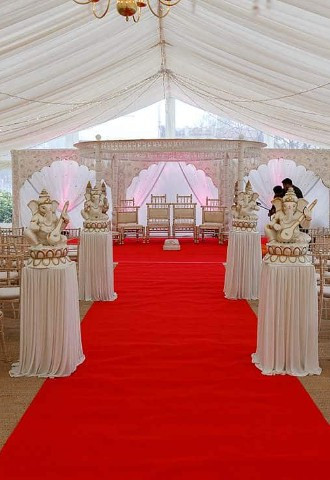 Asian wedding set up at Nether Winchendon House, Buckinghamshire