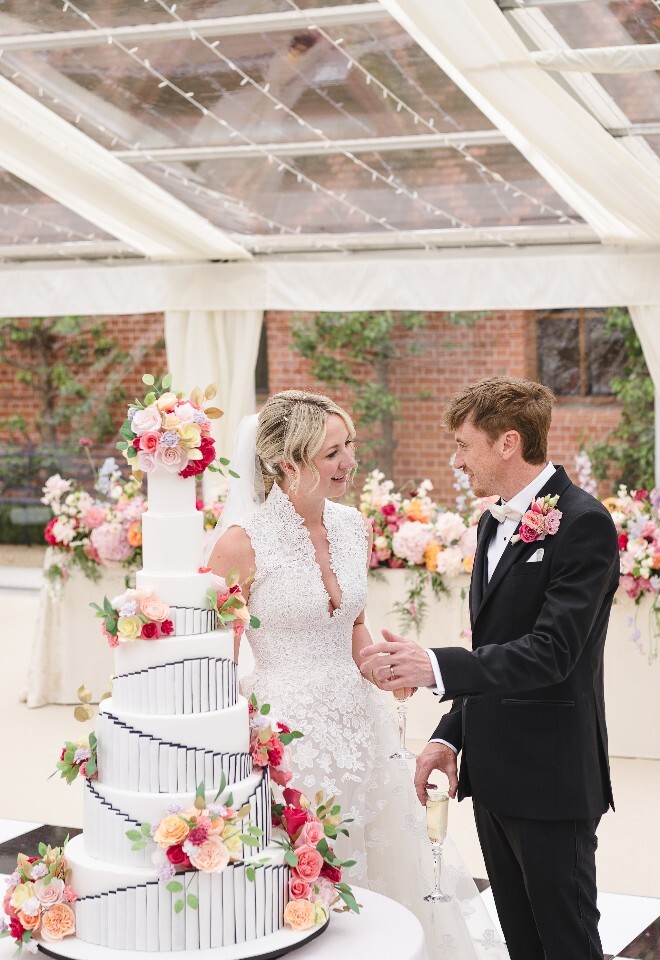 Bespoke Design Wedding Cake with handcrafted Sugar Flowers