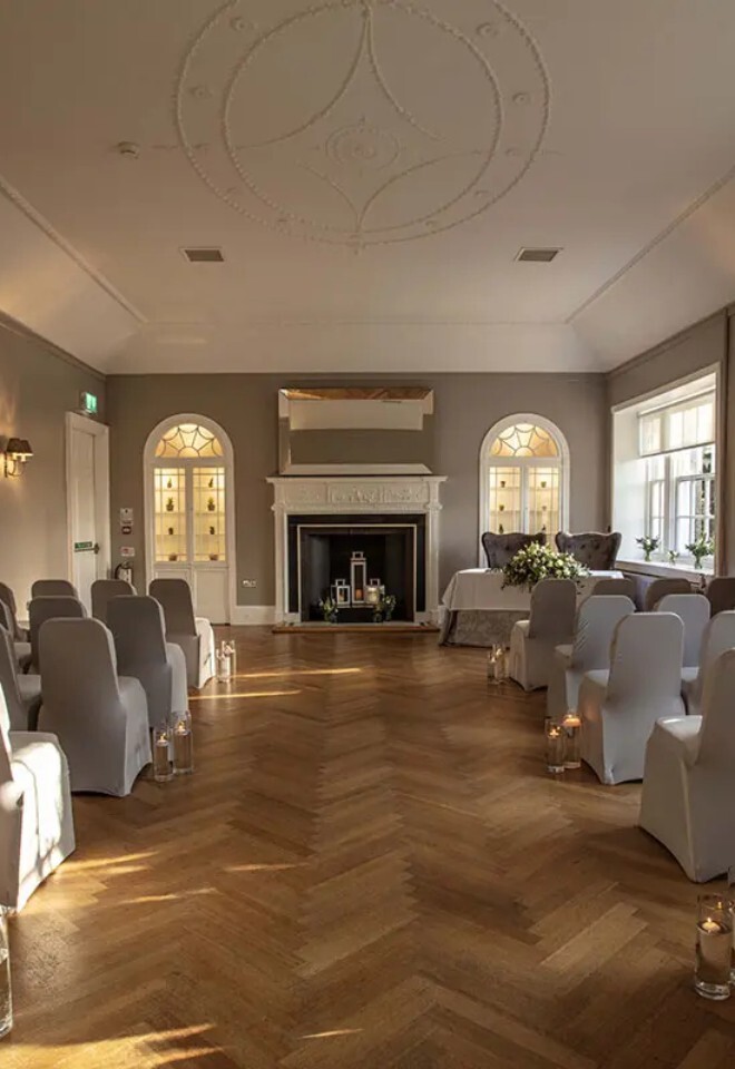 Interior wedding ceremony setting