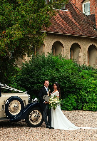 Wedding cars at Farnham Castle