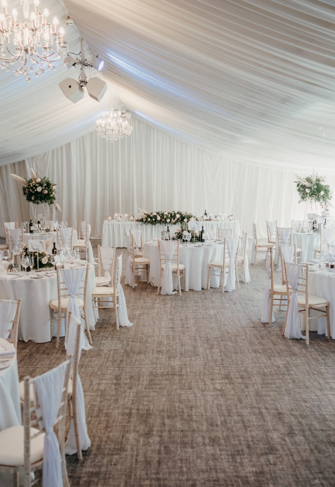 Wedding reception in the Garden Pavilion.