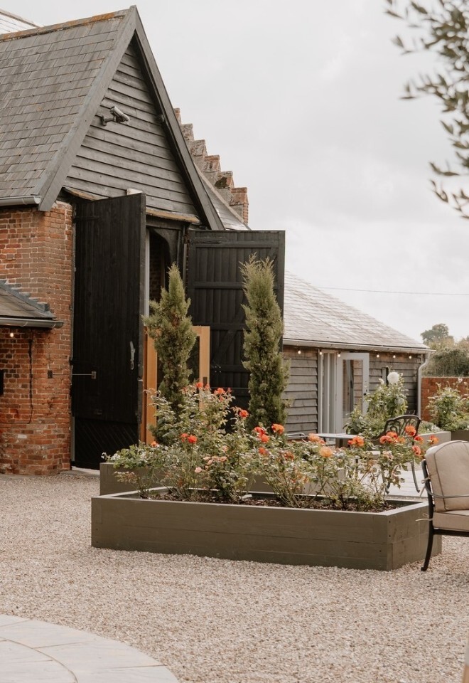 Courtyard of Suffolk wedding venue, Copdock Hall