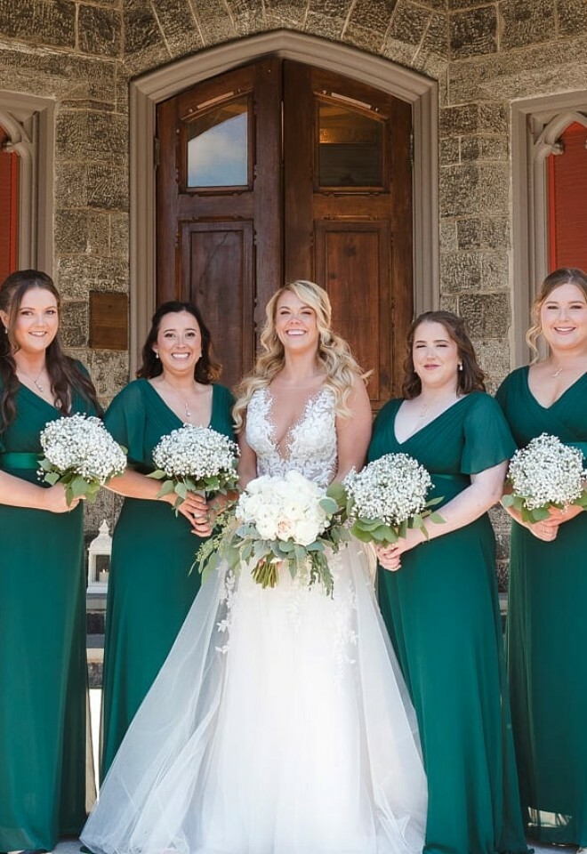 dark green bridesmaid dresses