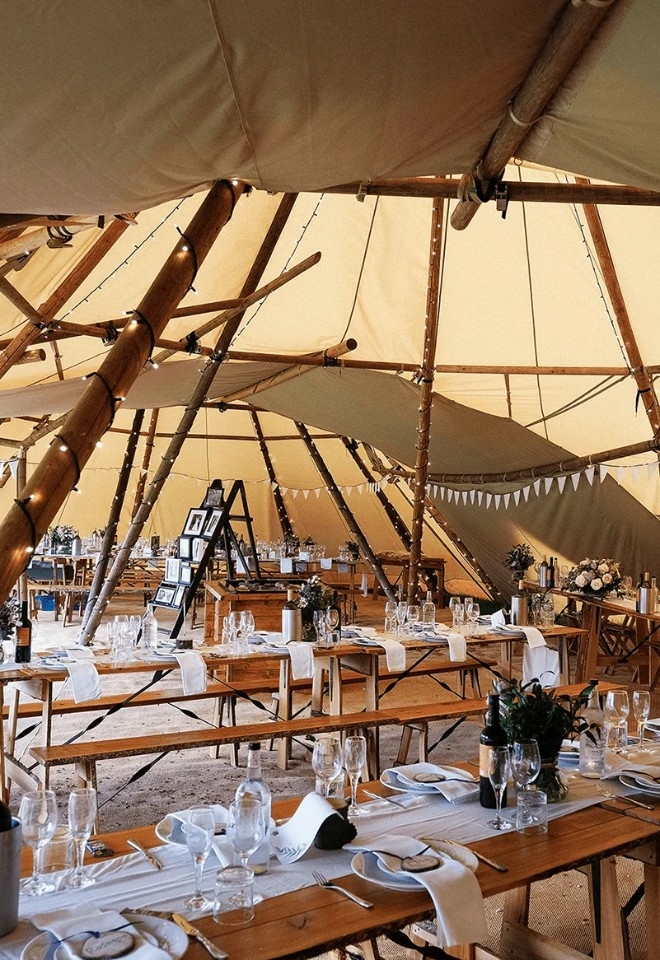 Tipi wedding breakfast
