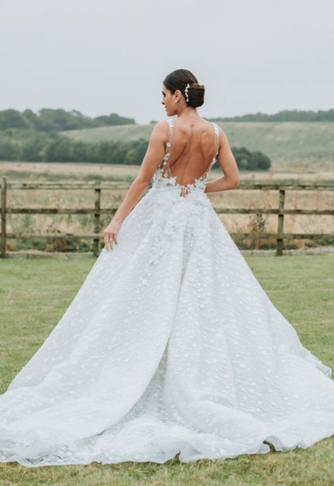 bride in wedding dress at the Chilterns View Wedding Venue