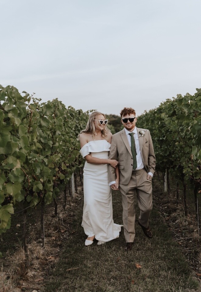 Real Couple in Vineyard