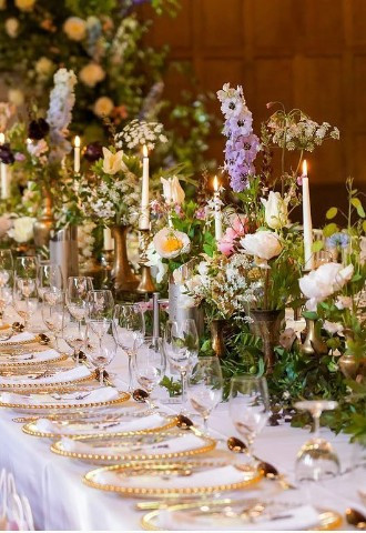 Wedding breakfast table at Achnagairn Estate Inverness