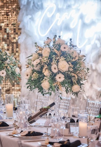 Our Table with the Feather Wall  