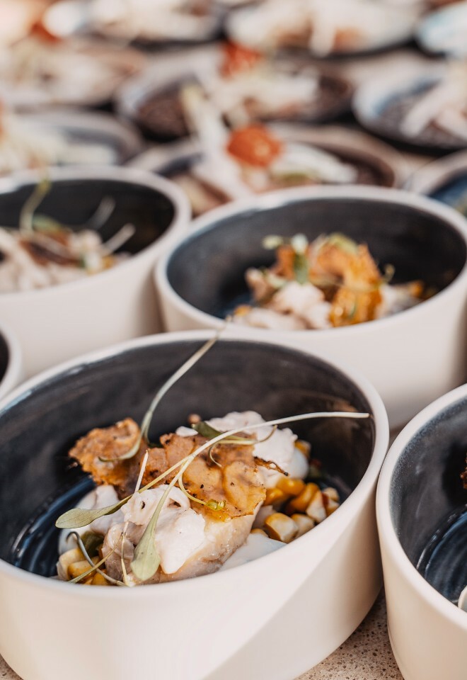 Food Examples from Casa Monte Cristo for a Welcome Event serving Bowl Food