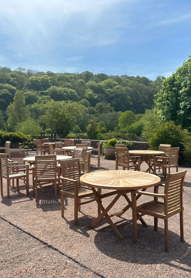 Outside seating for cream tea package